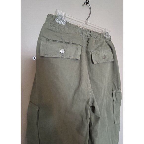 Hustle N Holla NEW Army Green Cargo Pants Wide Leg Large Pockets Jogger Size 6 - Picture 6 of 11
